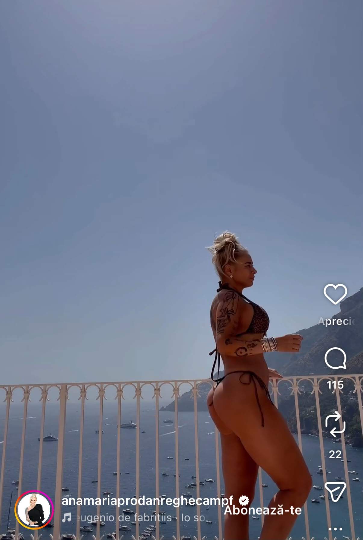 Imagini cu Anamaria Prodan în costum de baie, la 53 de ani. A făcut senzație pe Coasta Amalfi
