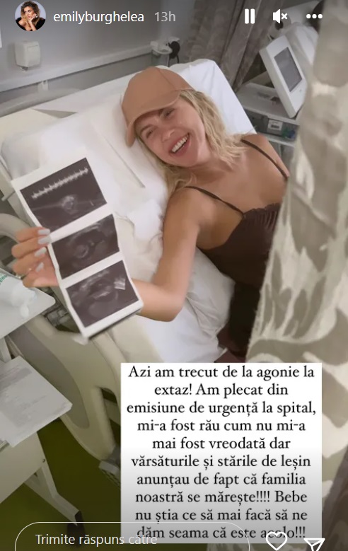 Emily Burghelea e însărcinată a doua oară. A ajuns la spital direct de la „Vorbește lumea”: „O să mai avem un copil”￼
