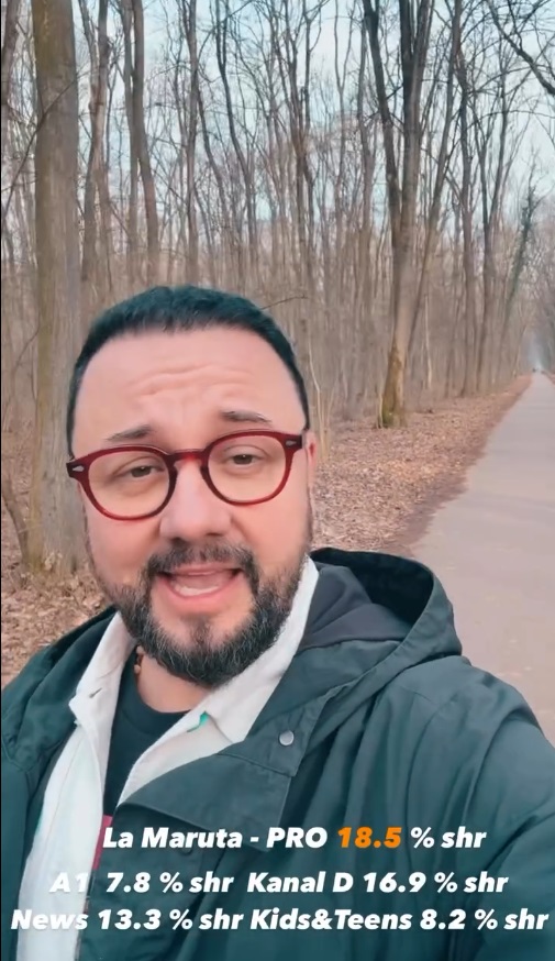 Reacția lui Cătălin Măruță după ce s-a zis că ar urma să fie dat afară de la Pro TV din cauza audiențelor emisiunii: „Ursul merge, câinii latră!”