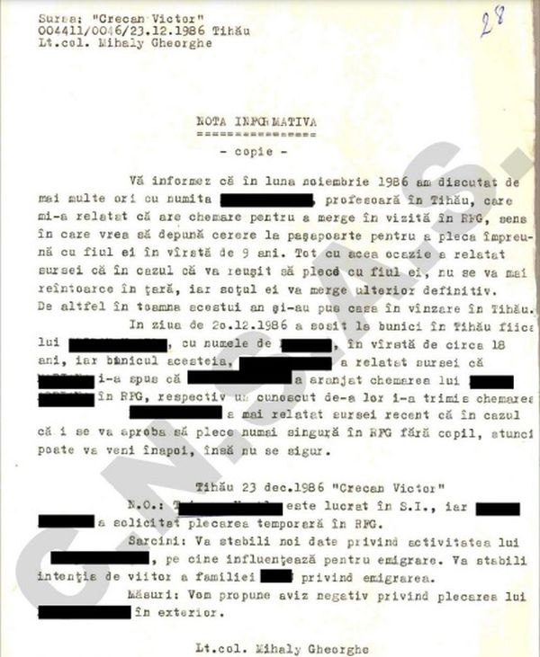 Cum se emigra legal din România comunistă: „Persoana respectivă devenea ţinta represaliilor: anchetată de Securitate, dată afară de la serviciu sau din facultate”