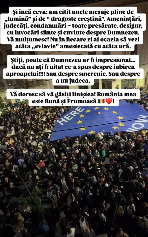 Ce le dorește Anca Serea românilor care i-au trimis mesaje de ură după ce a fost surprinsă lângă Nicușor Dan și Mirabela Grădinaru