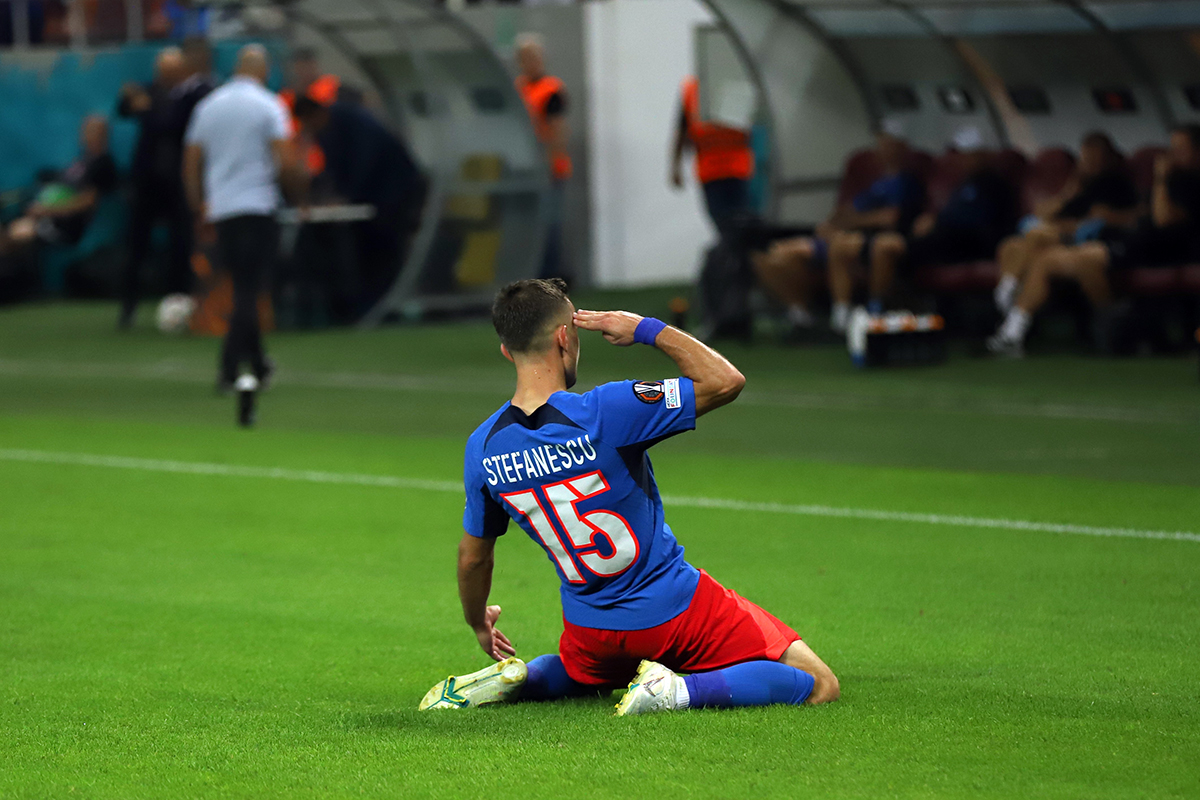 FCSB - Rigas FS 4-1. Principalele imagini de la victoria care i-a dus pe roș-albaștrii pe locul 2 în Europa League | GALERIE FOTO