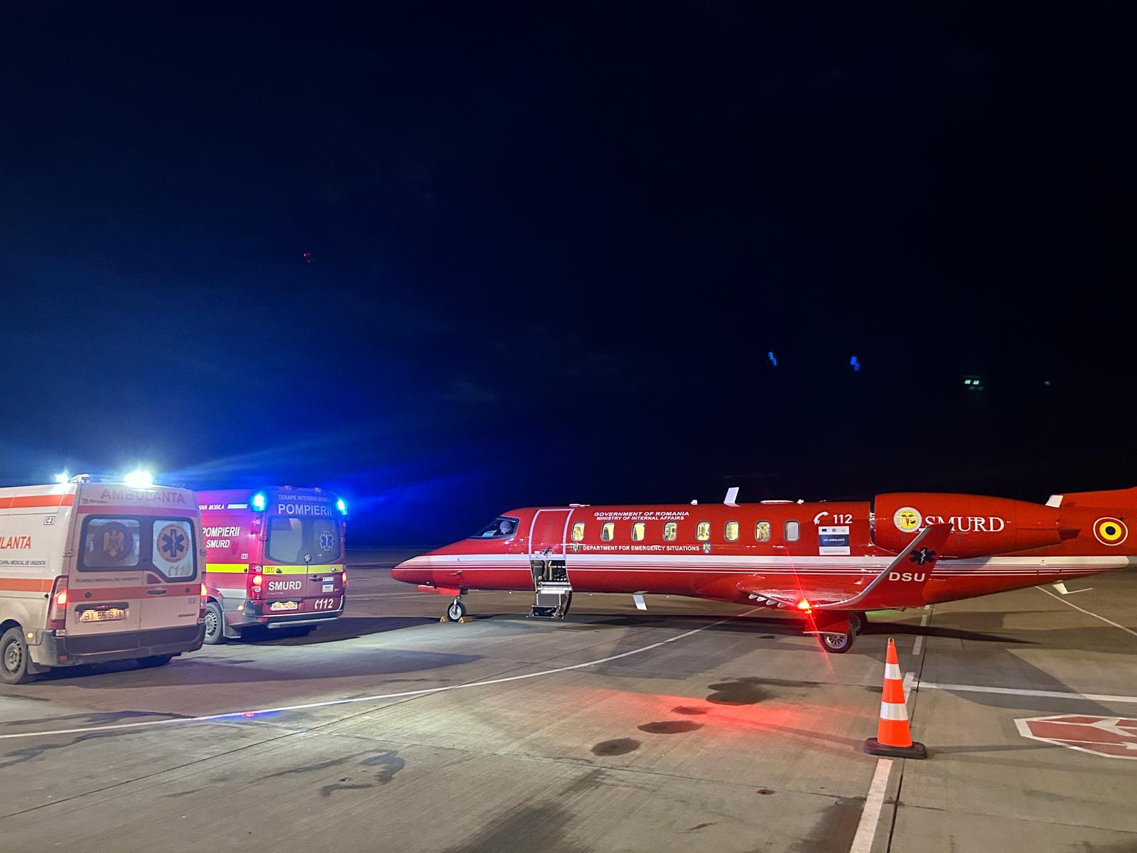 Fetițele din Botoșani care au fost victimele unei explozii au fost aduse la București în stare gravă, intubate