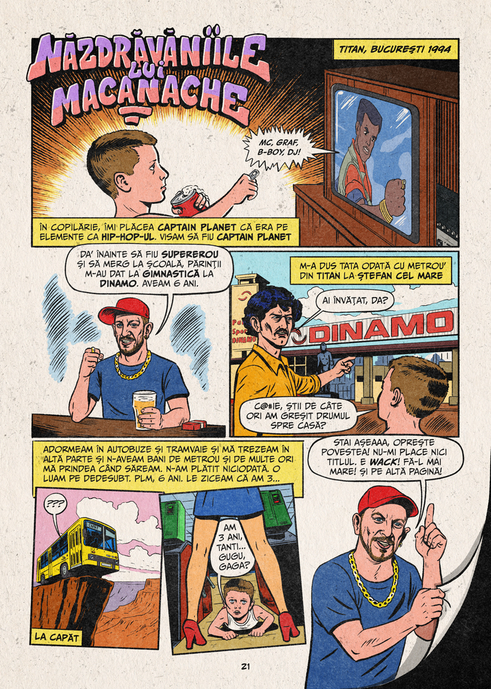 Prima bandă desenată despre istoria hip-hop-ului autohton. Autor: Adrian Cârciova, popularizat de „Vocea României” sub numele Tony Baboon