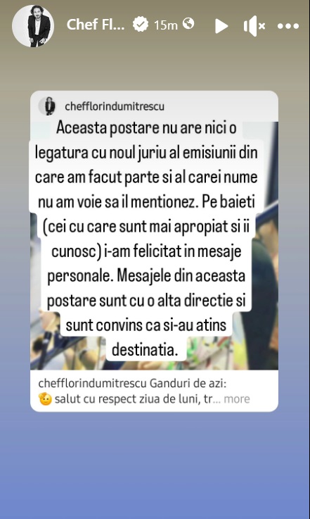 Florin Dumitrescu a vorbit cu noii jurați de la „Chefi la cuțite”, după ce Antena 1 i-a anunțat oficial. Ce le-a transmis bucătarul