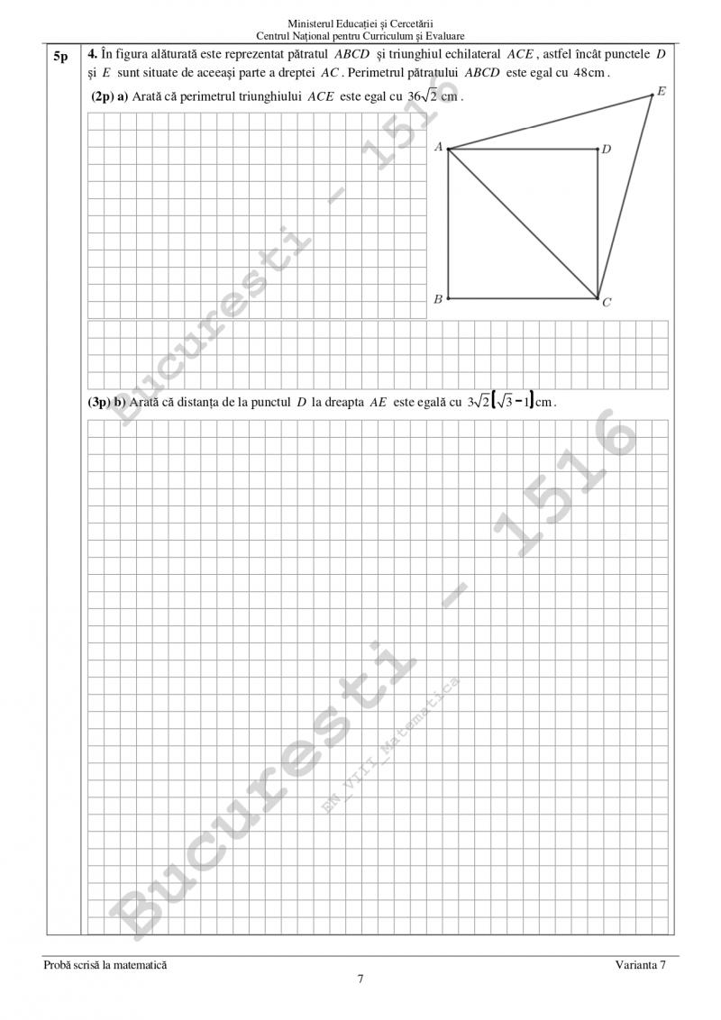 Subiectele la Matematică la Evaluarea Națională 2025. Ce a picat la a doua probă a examenelor pentru clasa a 8-a