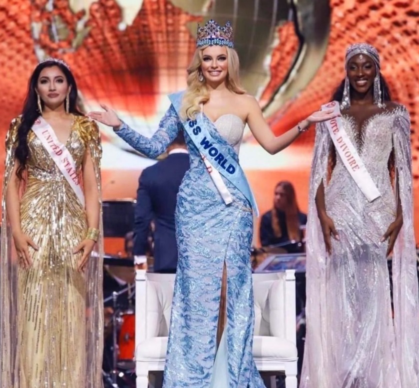 Karolina Bielawska, Miss World 2021, în platou la Antena 1. Ce glumă a făcut Dani Oțil: „Îmi aduce aminte de soția mea de acasă”