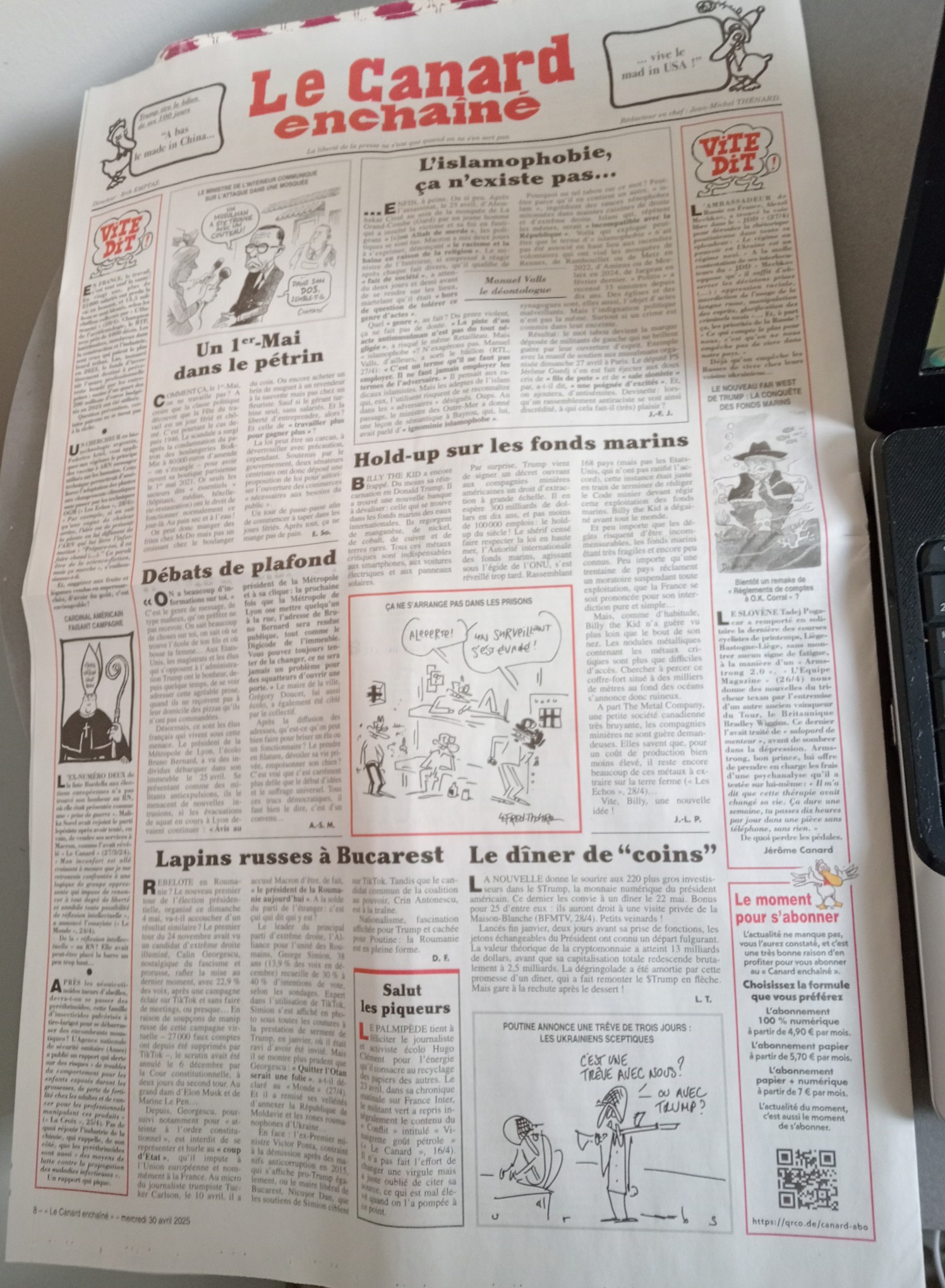 "Iepuri ruși la București", titlul dat de "Le canard enchaine" înainte de alegerile prezidențiale din 4 mai 2025