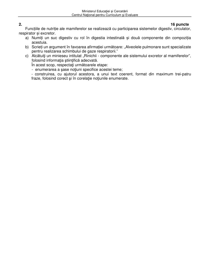 Subiecte Biologie și Anatomie la Bac 2026. Baremul de corectare a fost publicat