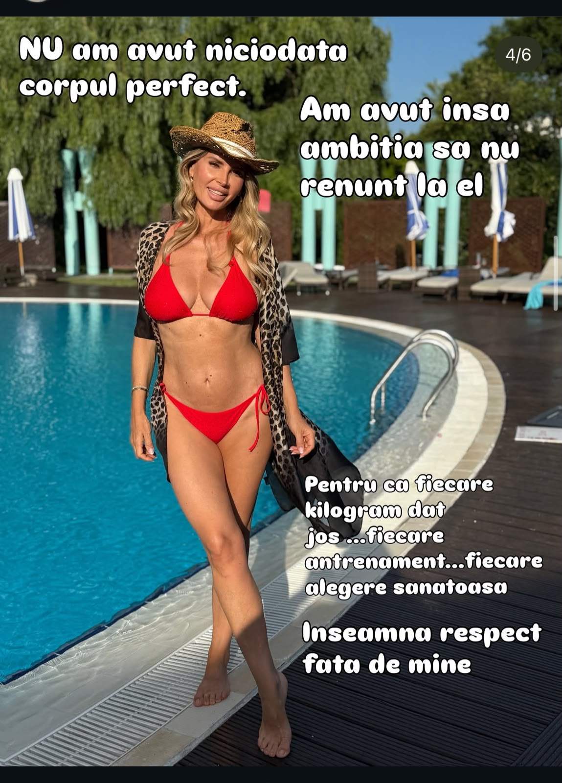 Imagini cu Andreea Bănică în costum de baie la 48 de ani. „În spatele unei fotografii sunt sute de alegeri. Nu încerc să păcălesc vârsta”