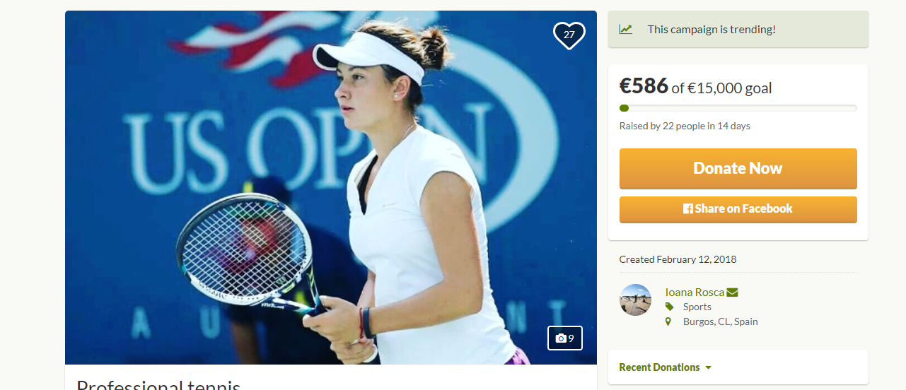 Ioana Loredana Roșca, câștigătoarea probei de dublu junioare la Roland Garros 2014, luptă ca să poată juca tenis. E studentă, a lucrat barmaniță în Spania și strânge bani pe internet