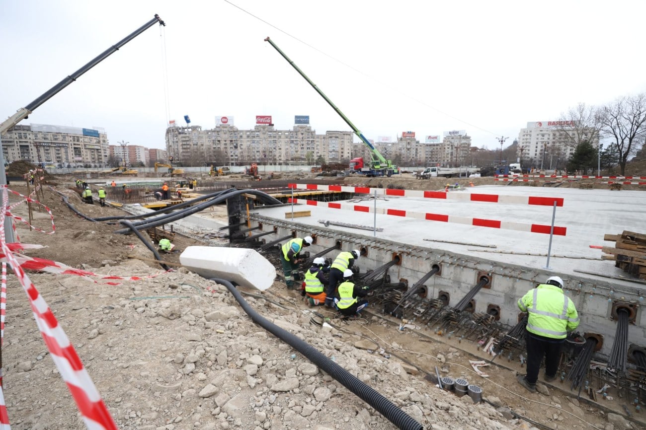 Daniel Băluță anunță când se redeschide traficul în zona Hanul lui Manuc din București. Lucrările la Planșeul Unirii au ajuns la 50%