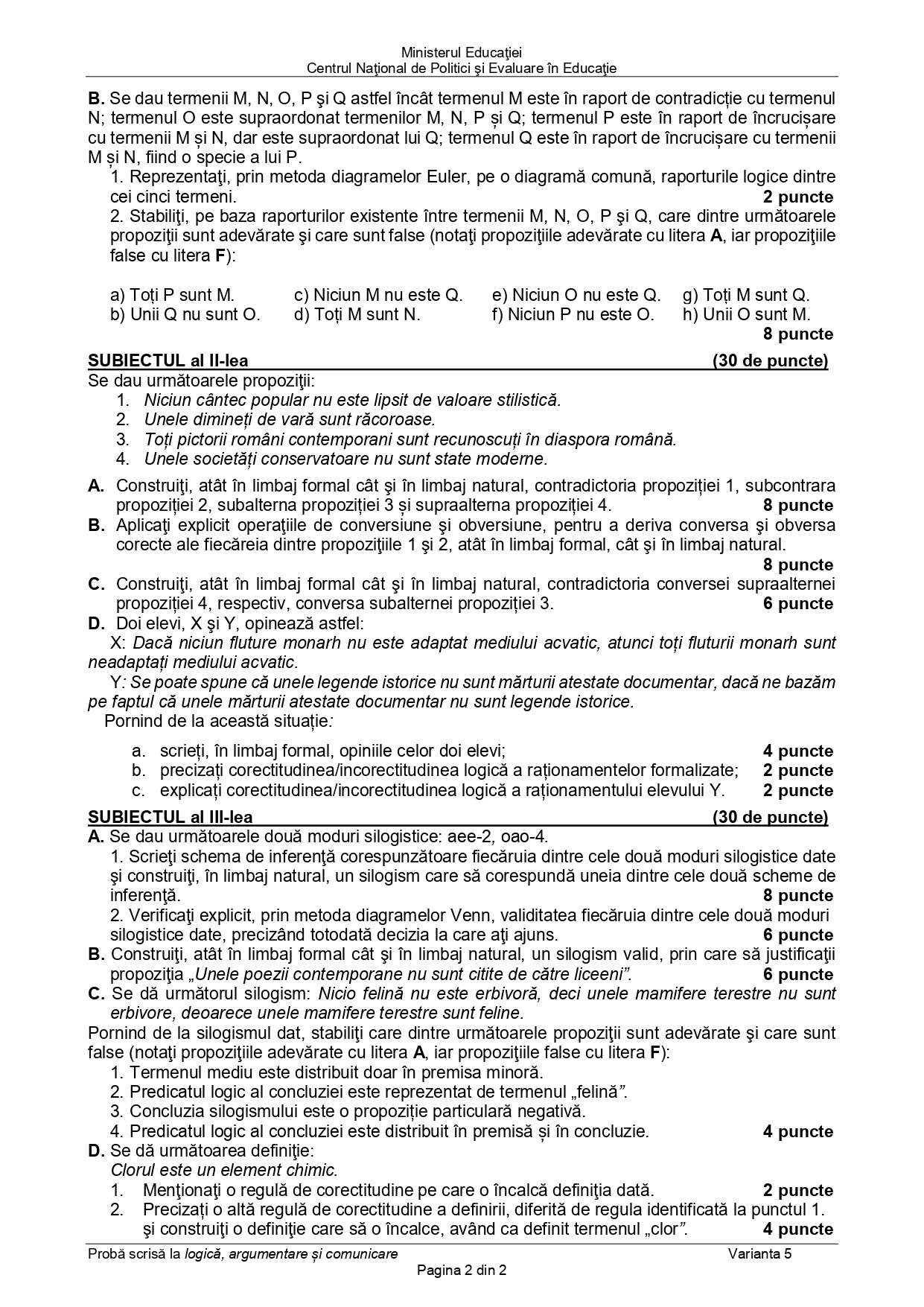 Subiecte logică BAC 2023. Ce au avut de rezolvat elevii care au ales să dea Bacul la această materie