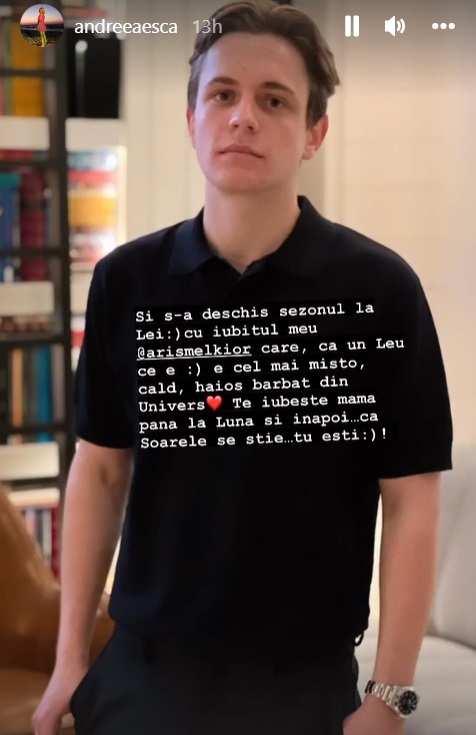 Băiatul Andreei Esca a împlinit 19 ani. Cum l-a descris vedeta pe Aris: „E bun la vorbe, chibzuit la fapte, dezordonat, aiurit”