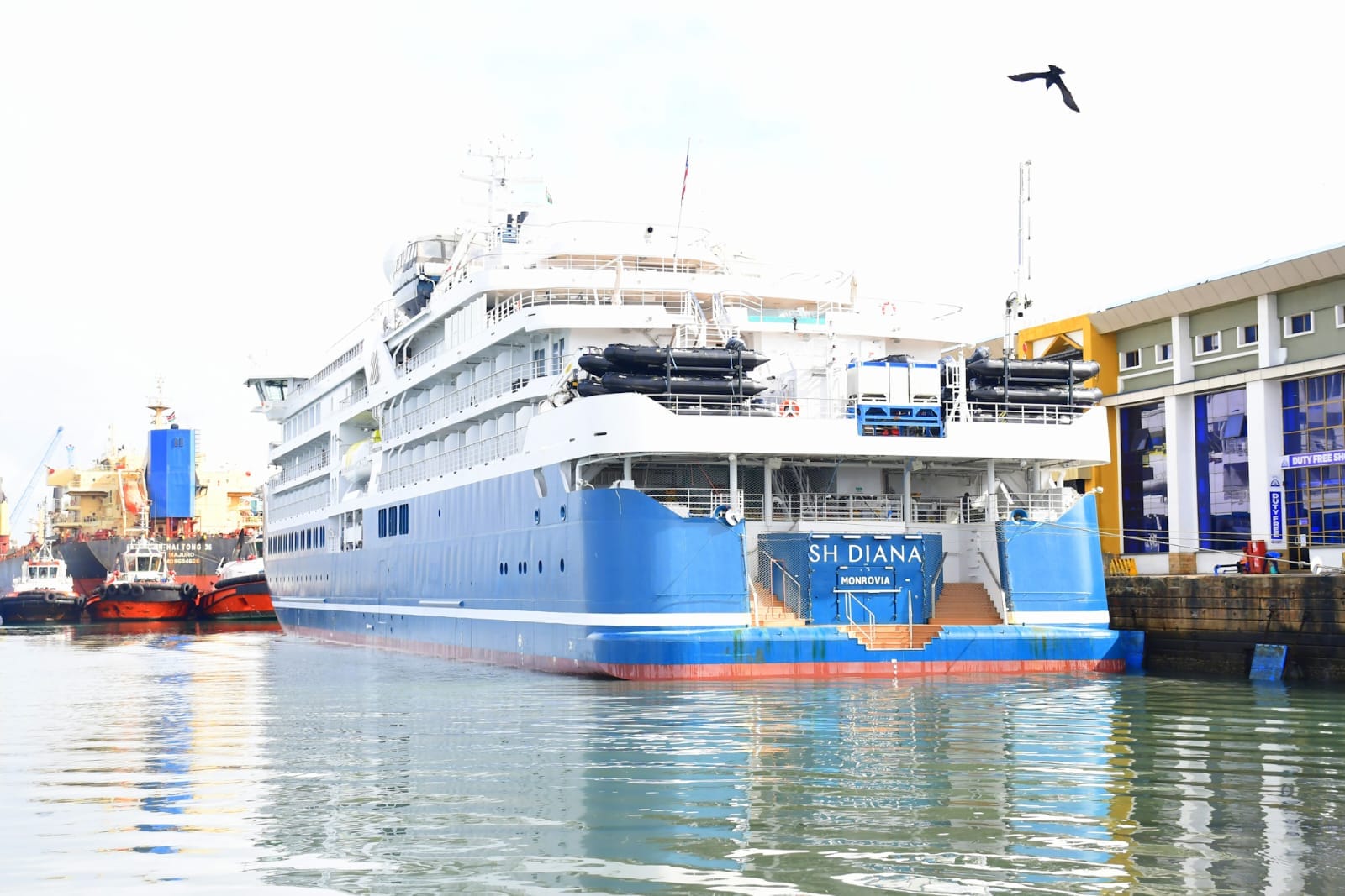 5-star amenities aboard 124-Metre luxury cruise ship MV SH Diana docked in Mombasa