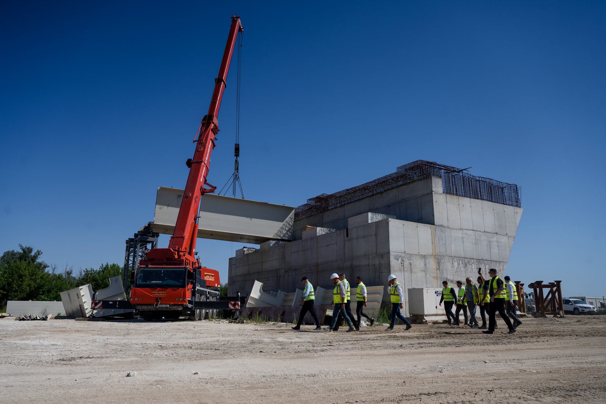 Imagini noi cu podul de la Ungheni peste Prut: Lucrările au ajuns la 55%
