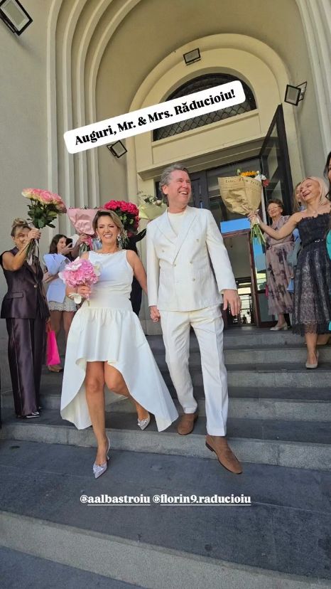 Imagini de la cununia civilă lui Florin Răducioiu cu Andreea