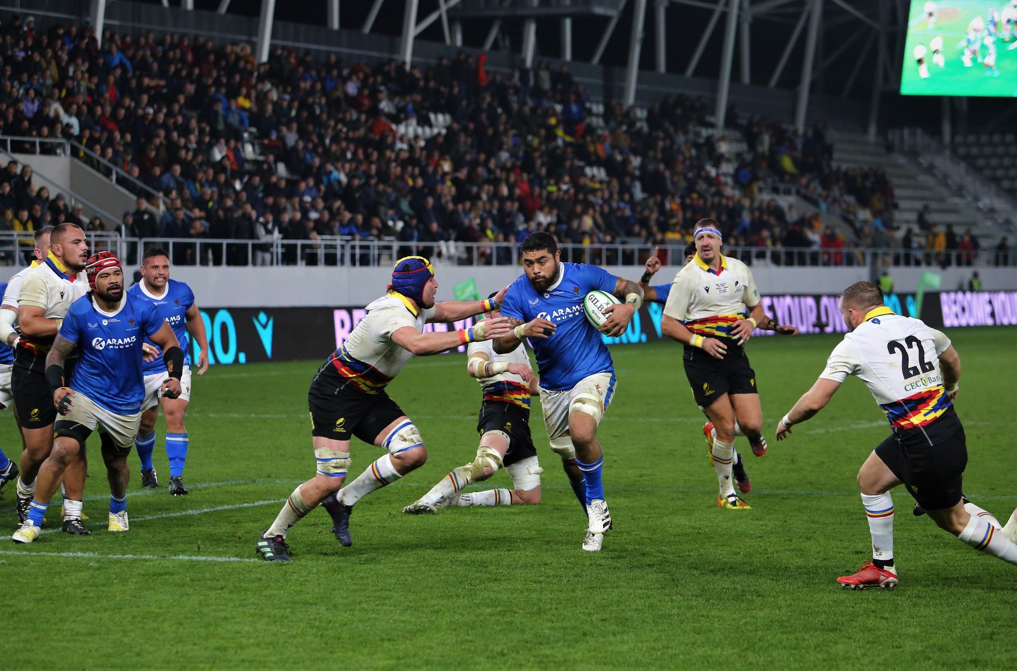 Reprezentativa de rugby a României, învinsă la zero în meciul-test cu Samoa. În partea secundă nu s-a marcat niciun punct!