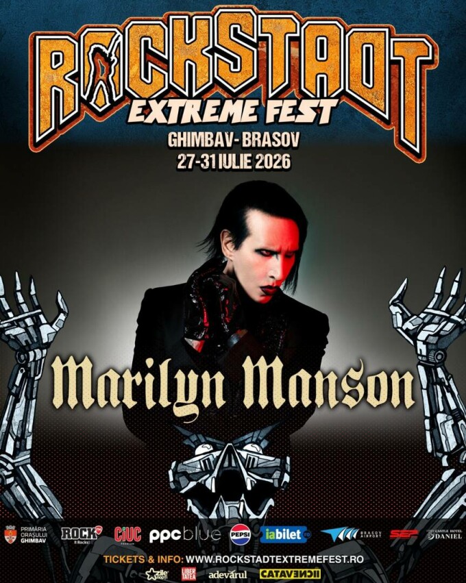 Marilyn Manson vine în România. Celebrul artist va cânta la Rockstadt Extreme Fest 2026