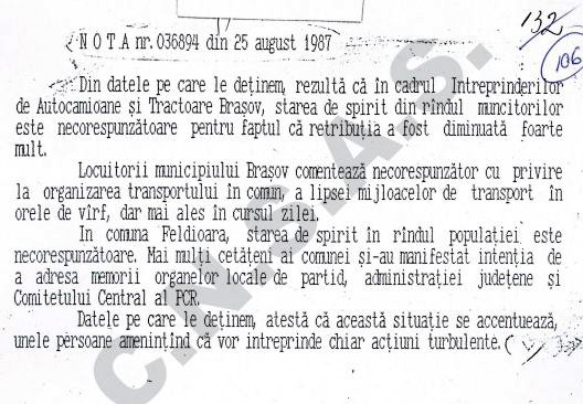 Ce a trăit Brașovul pe 15 noiembrie 1987. Conversația telefonică interceptată de Securitate: „Noi am avut o sărbătoare foarte mare”