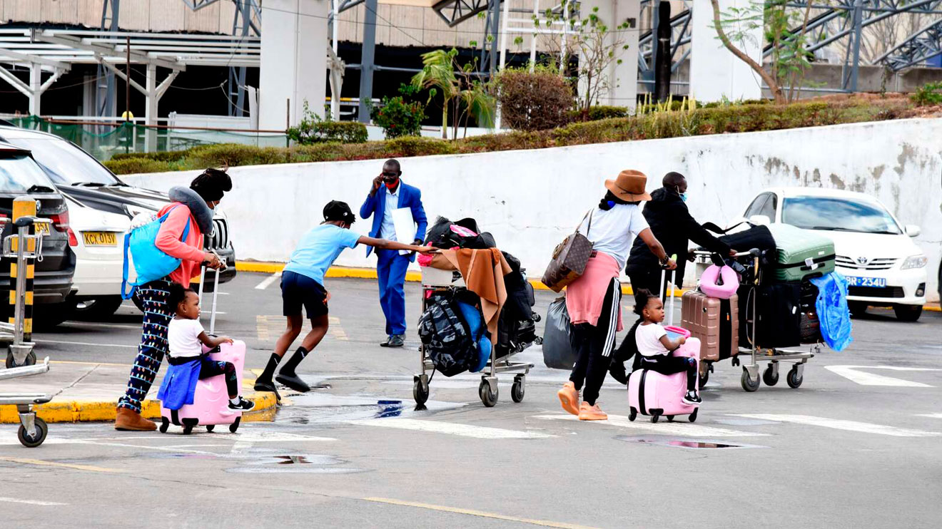 Travellers at JKIA