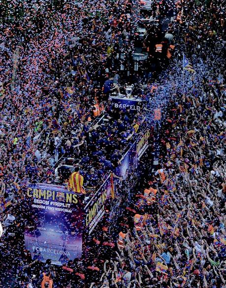 Fiestă în Barcelona. Campionii Europei au sărbătorit TRIPLA / FOTO&VIDEO