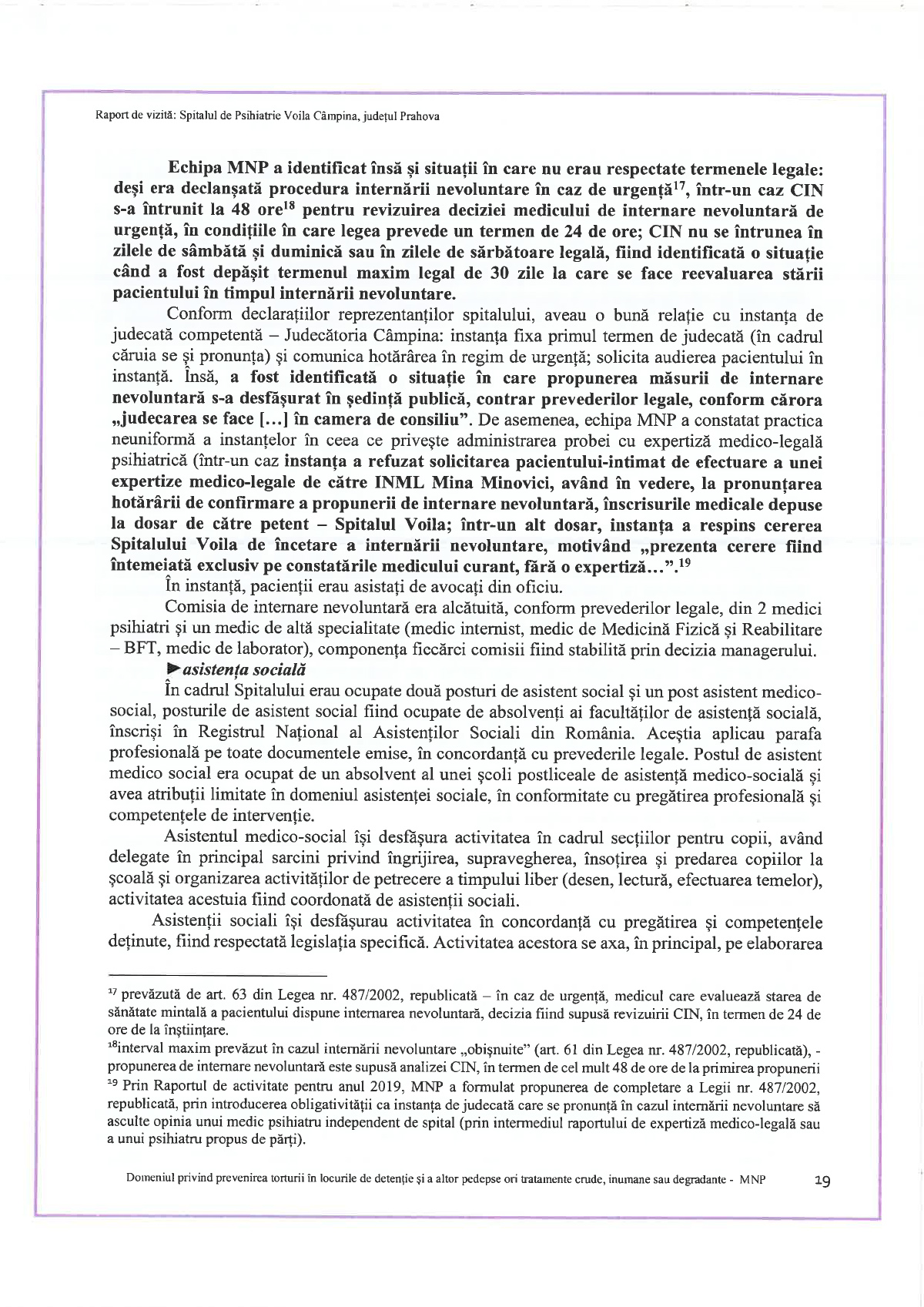 Raport al Avocatului Poporului despre Spitalul de Psihiatrie Voila: Pacienți legați cu orele, saloane folosite ca și celule de detenție, tragedia de la „Supraveghere” 