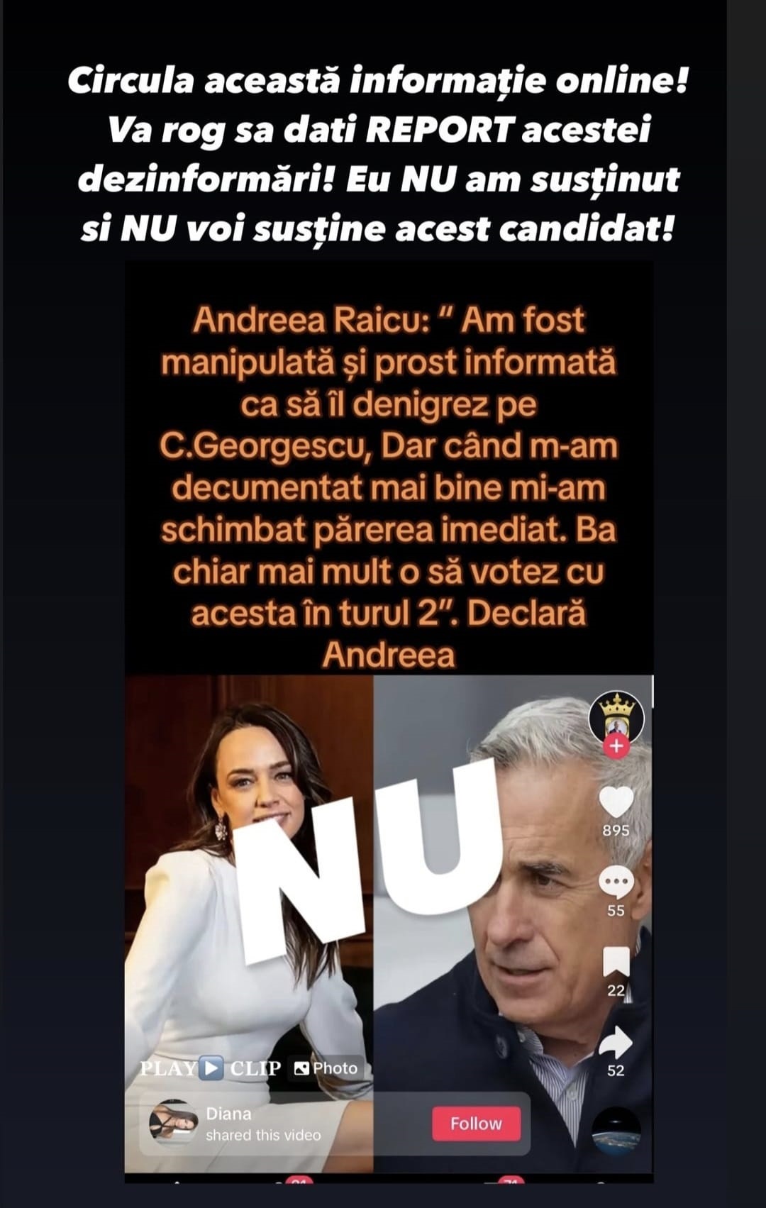 Andreea Raicu, victima campaniei de pe TikTok a lui Călin Georgescu. Vedeta a reacționat dur: „Nu voi susține acest candidat”