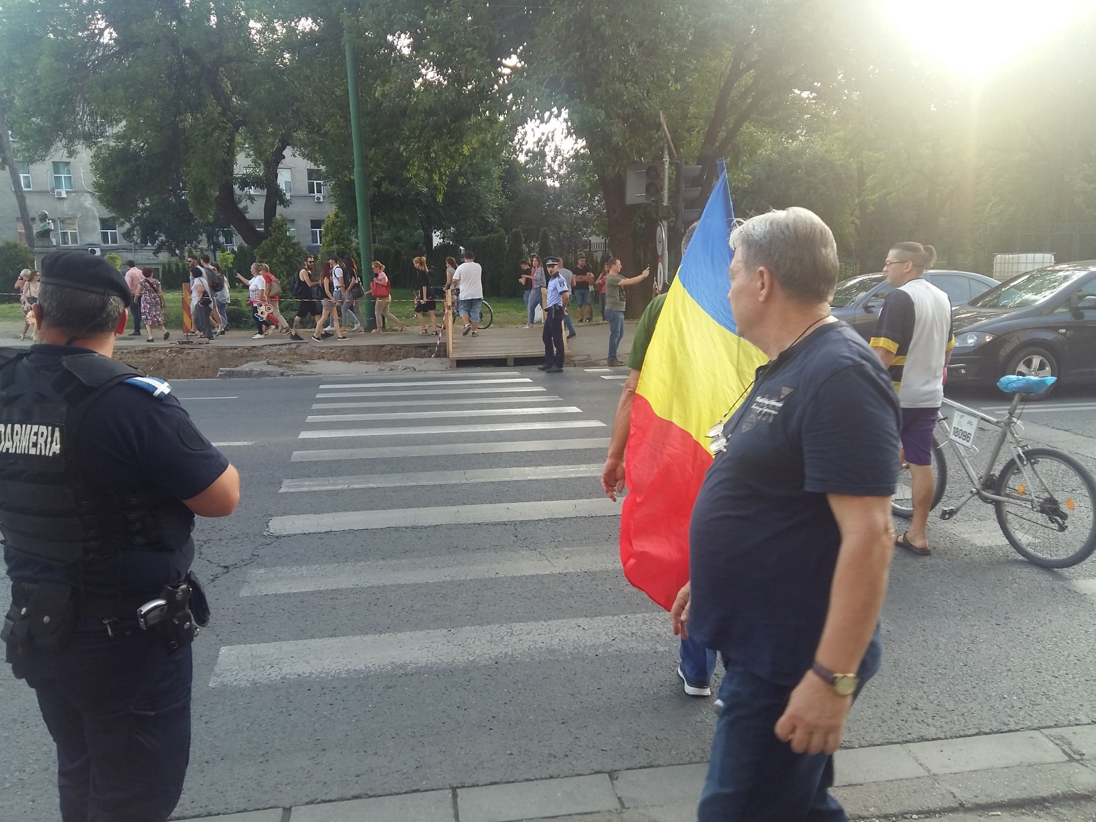 Protest eșuat pe zebră, în centrul Timișoarei. S-a lăsat cu înjurături ca la ușa cortului/ FOTO
