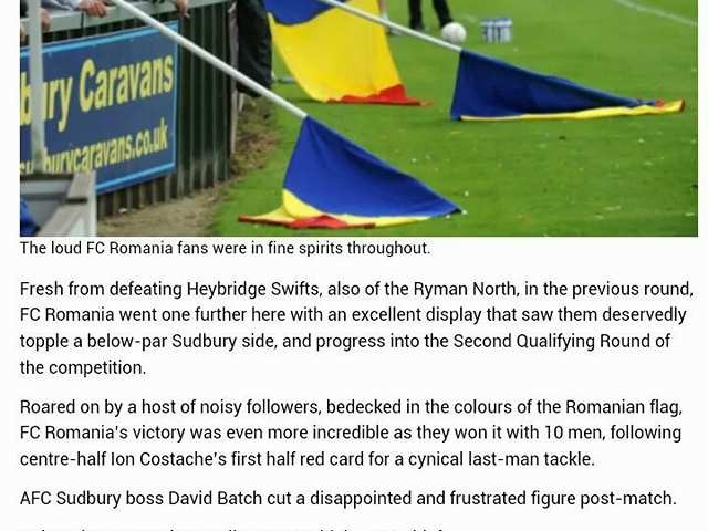 Și FC Romania a atras atenția presei internaționale. La un pas de promovare în liga a opta din Anglia!