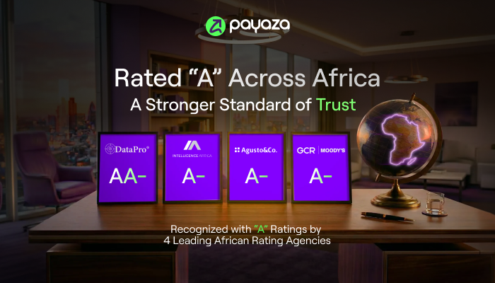 Payaza earns upgraded ratings from Moody’s affiliate, Agusto, DataPro and Intelligence Africa as debt market strategy gains traction