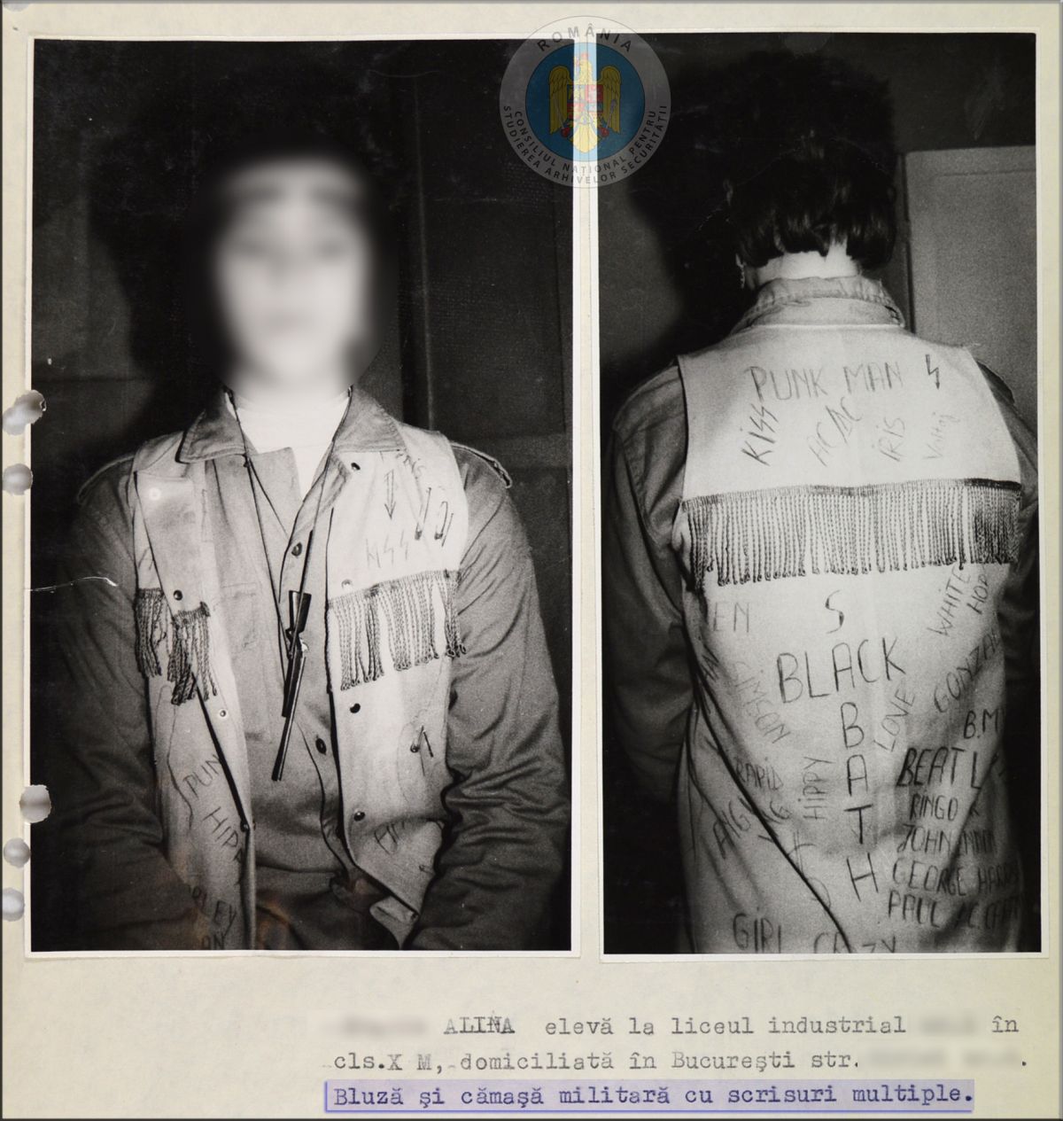 „Să nu uităm nicicând să preţuim libertatea!” Fotografii de colecție publicate de CNSAS cu tineri reținuți în anii ’80 din cauza hainelor cu formațiile preferate