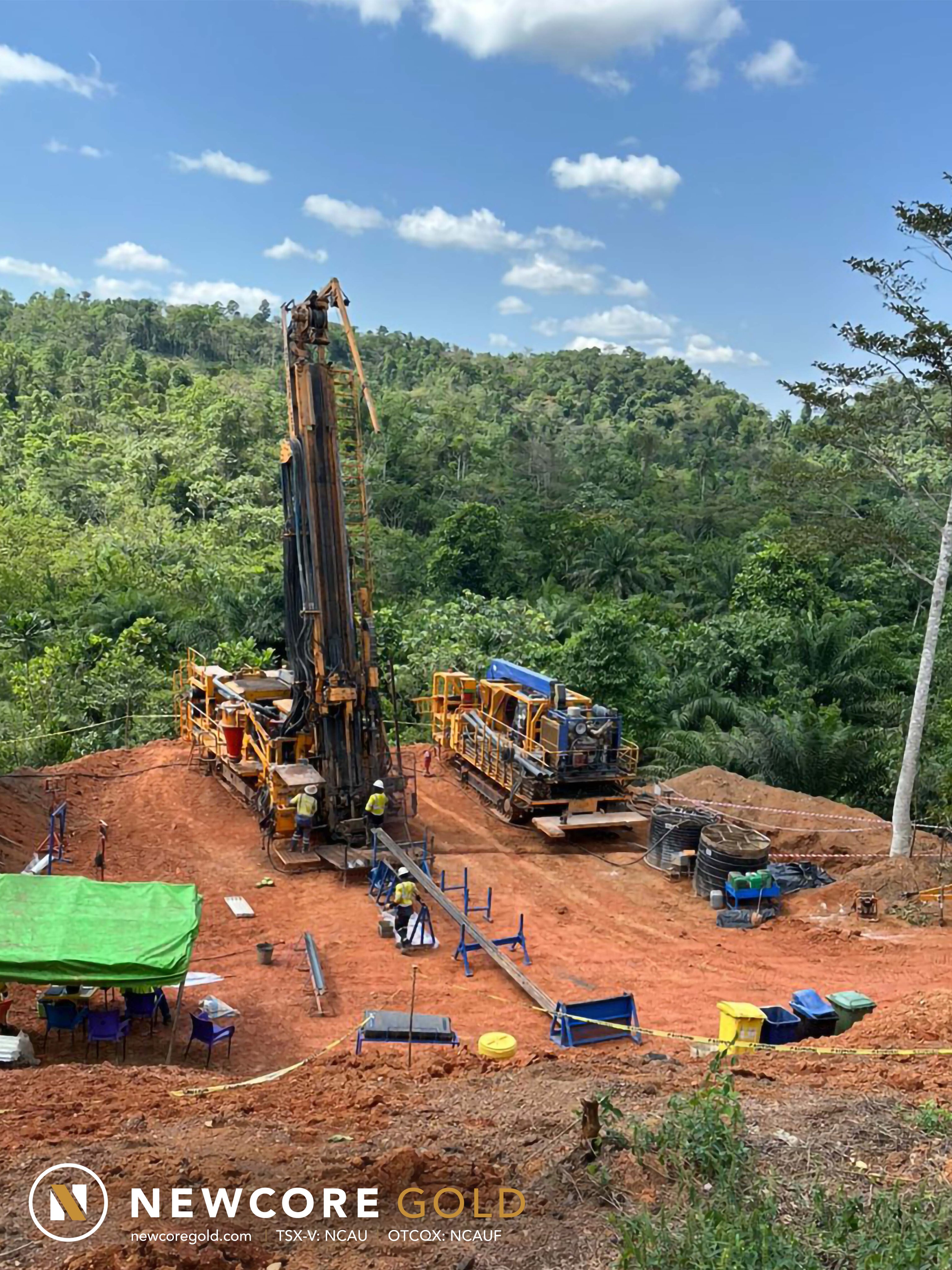 Exploration work at the Enchi Gold Project in Ghana, where resources have surged past 1.5 million ounces following a new estimate.[@NewcoreGold]