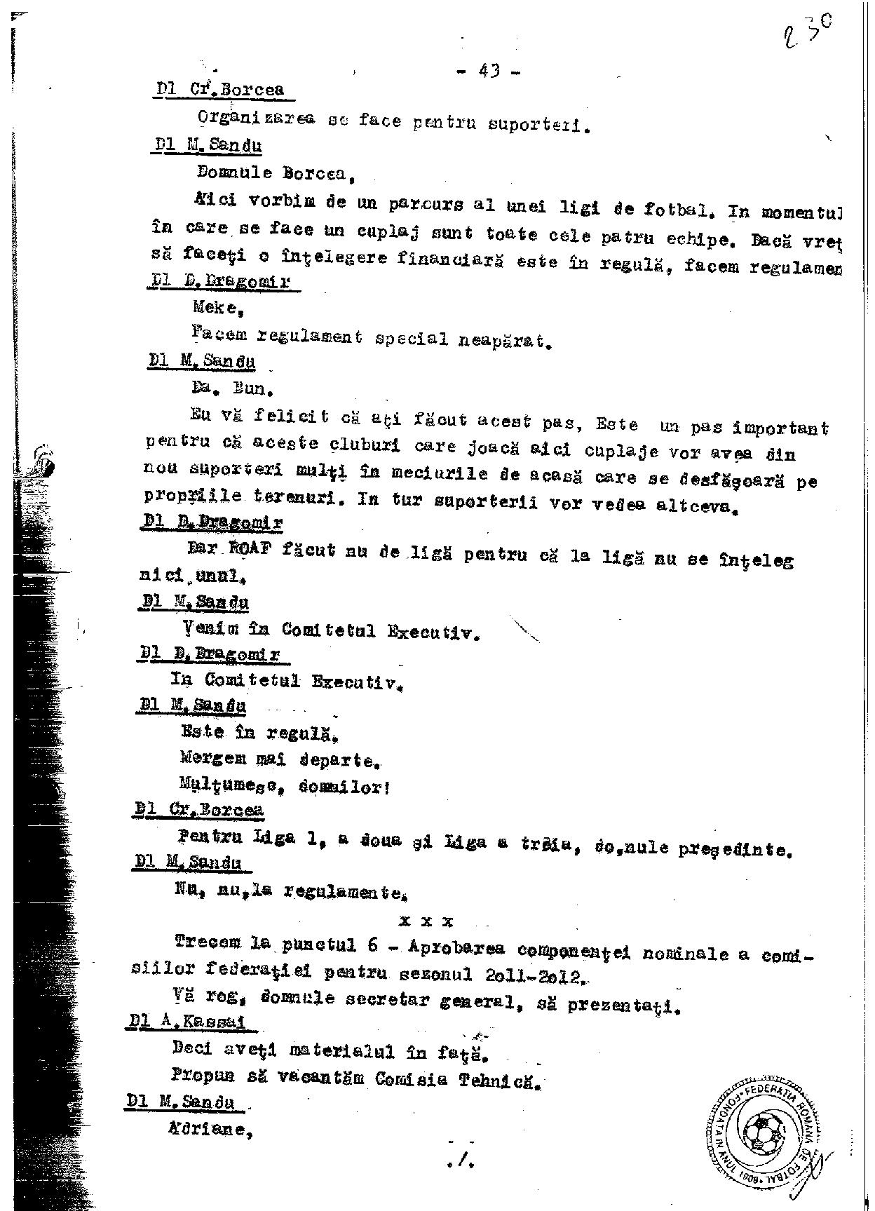 Stenogramă-bombă! Mircea Sandu l-a acuzat într-un CEx din 2011 pe un fost șef al arbitrilor că joacă la pariuri. Reacția celui vizat / EXCLUSIV