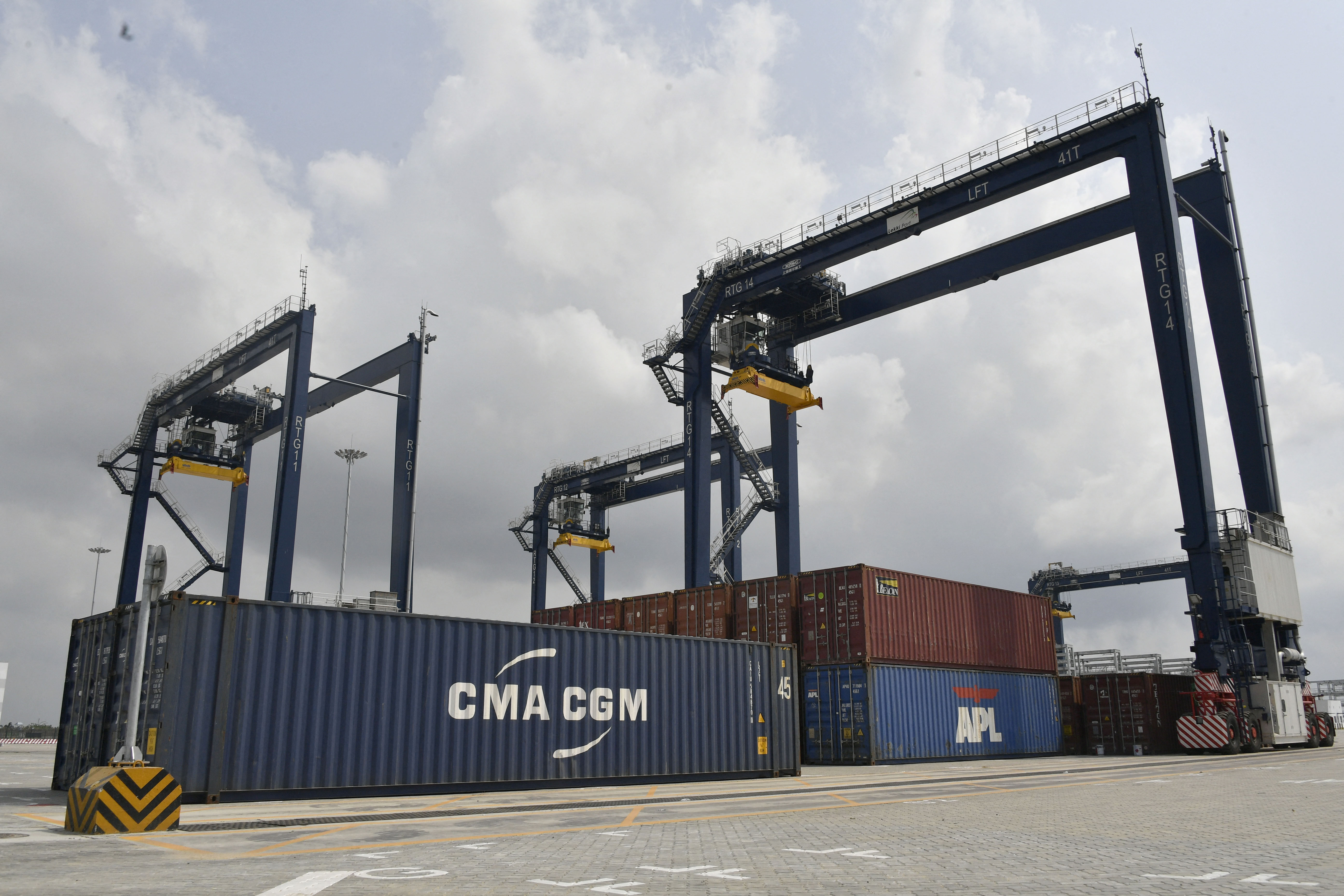 Lekki Deep Sea Port in Lagos, Nigeria, as the facility records about $9.3 billion in import and export trade within nine months, cementing its rise as a major West African maritime hub. [Photo by ISSOUF SANOGO/AFP via Getty Images]