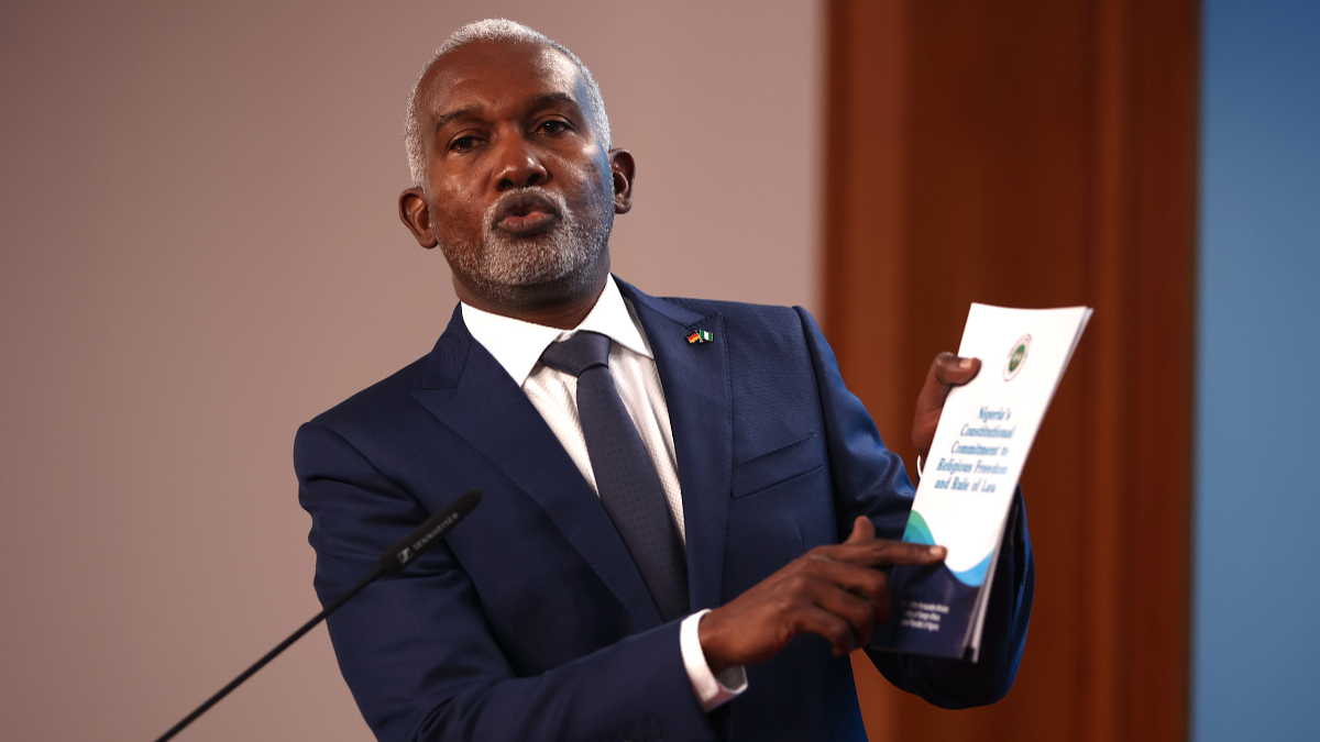 Nigeria's Foreign Minister Yusuf Tuggar. [Photo by Christian Marquardt/NurPhoto via Getty Images]