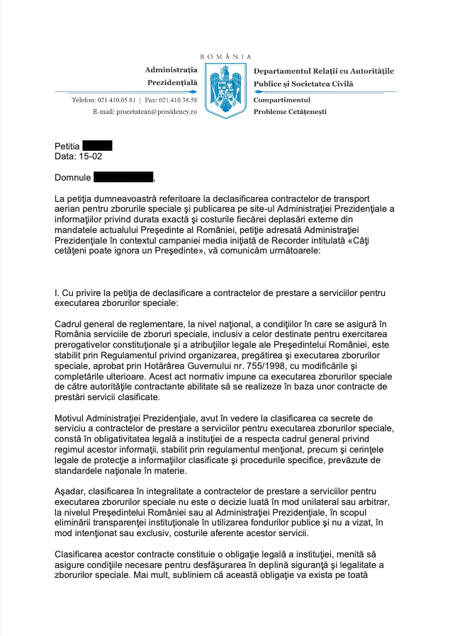 Președinția a început să le răspundă la mail celor 40.000 de români care au cerut să afle costul călătoriilor lui Iohannis: rămâne secret