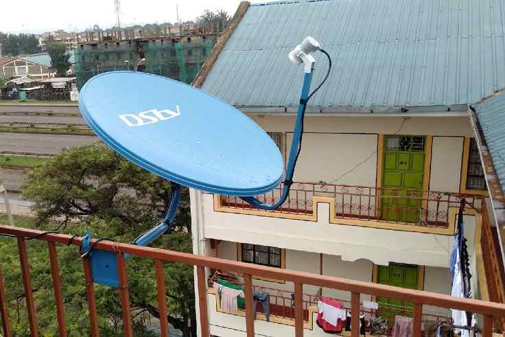 A DStv satellite dish installed outside a home. Canal+ says high installation costs in MultiChoice markets are slowing subscriber growth across parts of Africa. [ Bench Freight Movers Kenya]