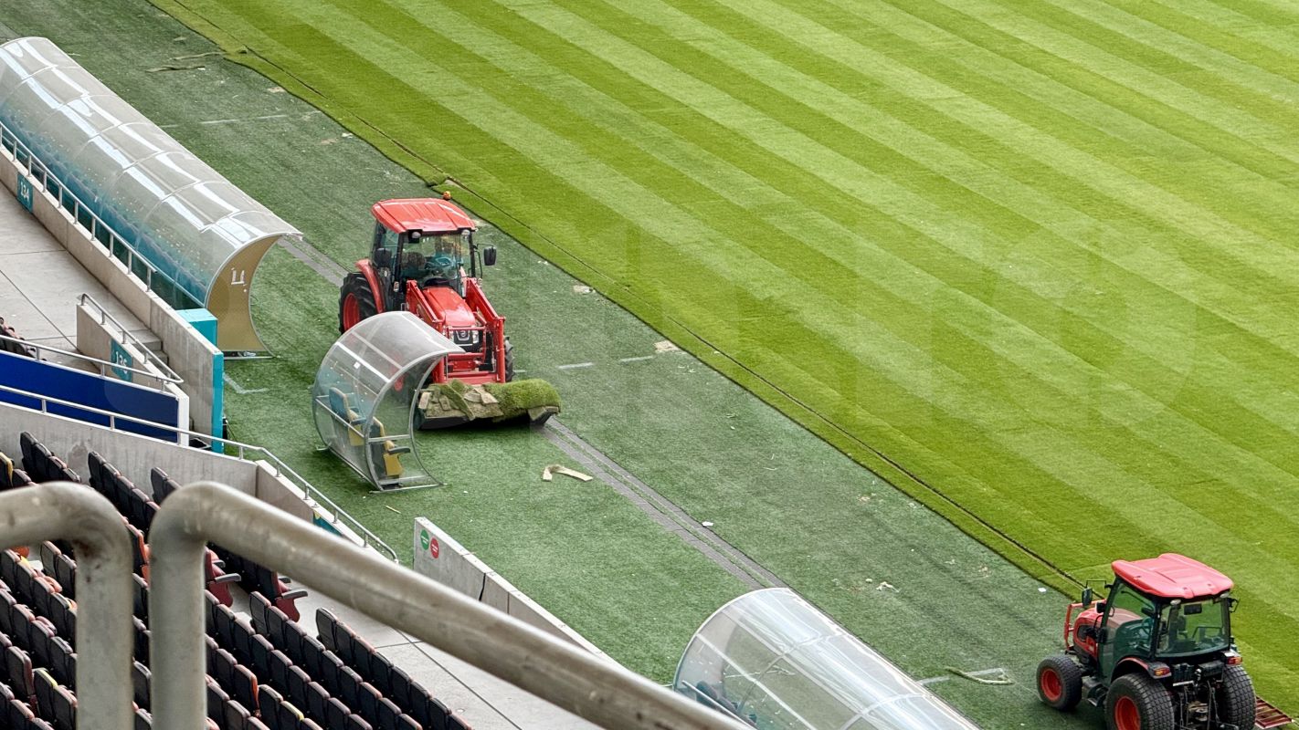 Pe Arena Națională a fost montat un gazon nou. FCSB va juca împotriva celor de la Shkendija pe noua suprafață
