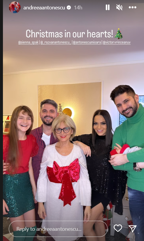 Andreea Antonescu a petrecut primul Crăciun alături de cea de-a doua fiică. Întreaga familie i-a fost alături. „Cel mai frumos Crăciun”