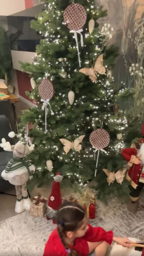 Imagini din casa Cristinei Șișcanu, decorată de Crăciun. Mădălin Ionescu nu a fost încântat de brad: „L-ar vrea mai încărcat, mai bogat”