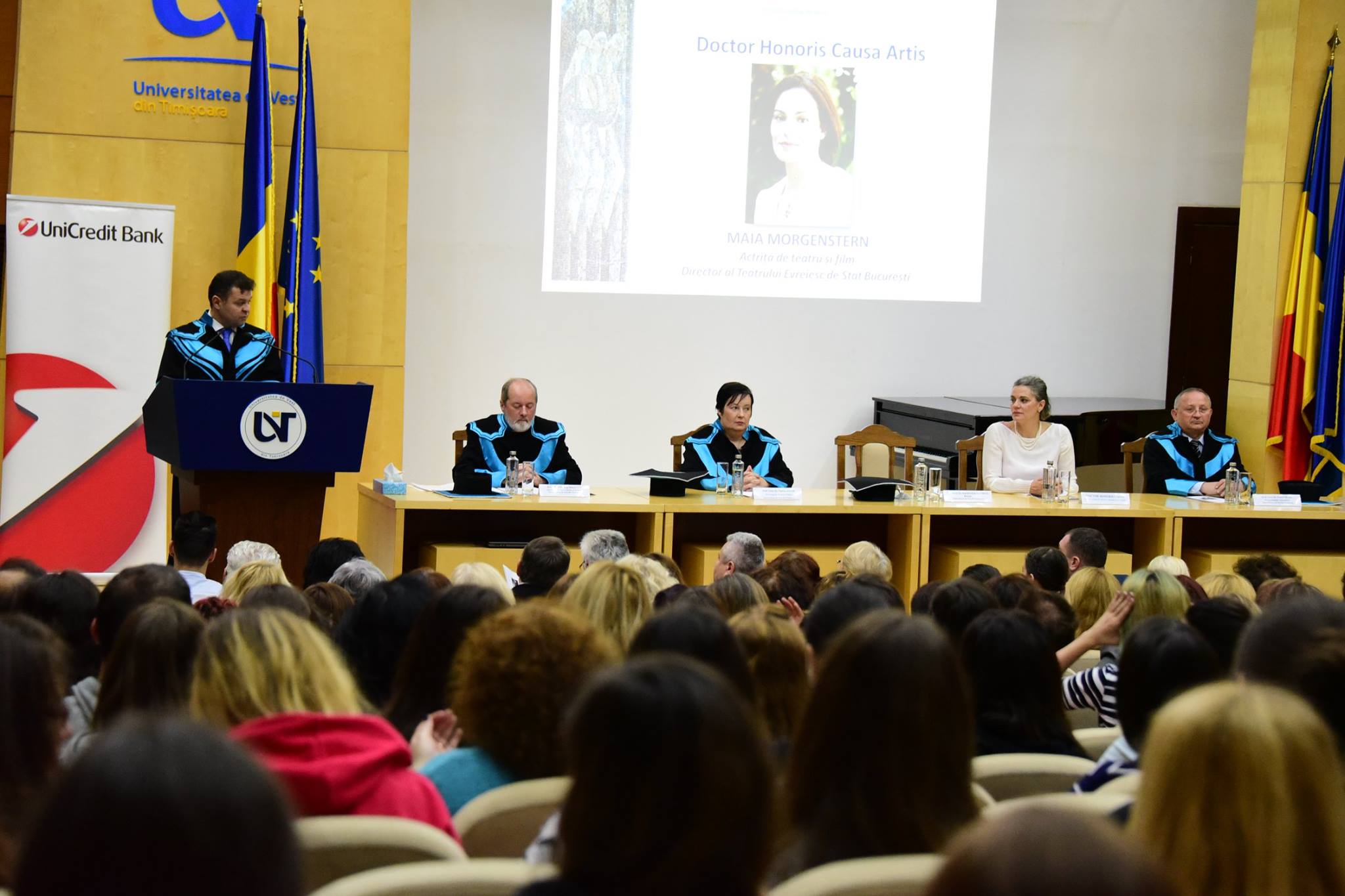 Maia Morgenstern a primit titlul de Doctor Honoris Causa Artis al Universității de Vest din Timișoara| FOTO