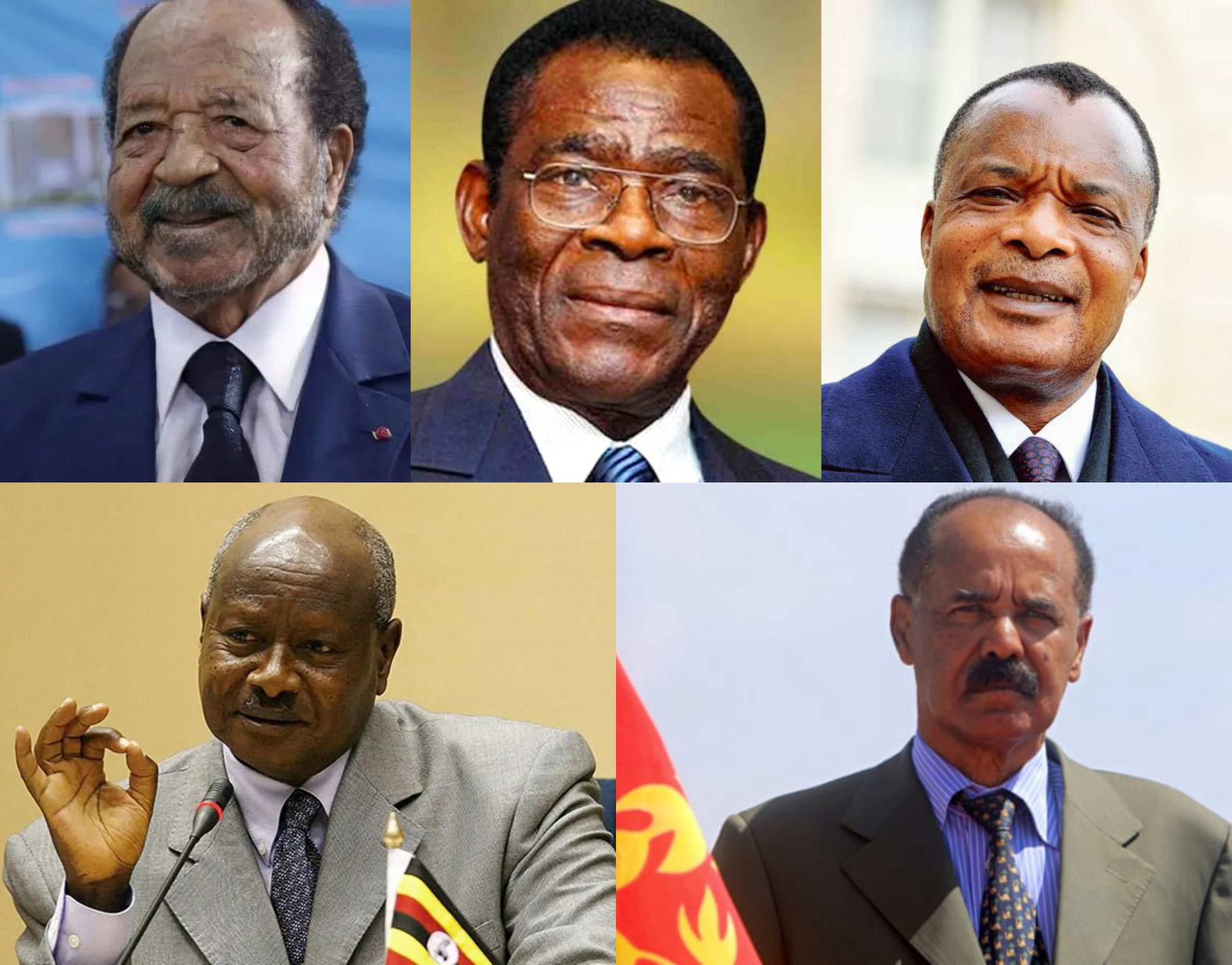 A visual representation of the longest serving African leaders in 2025, featuring presidents who have ruled for over 30 years