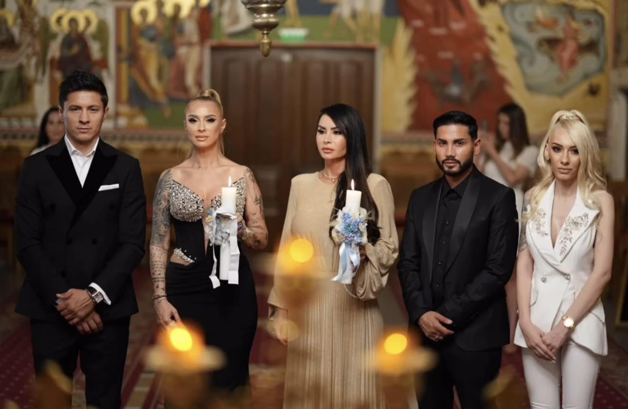 Imagini cu Anamaria Prodan și Ronald Gavril în biserică. Îmbrăcați elegant, cei doi au botezat un băiețel