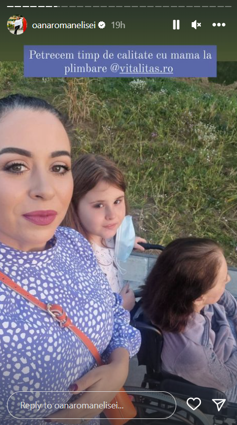 Imagine emoționantă cu mama Oanei Roman. Cum arată acum Mioara Roman, internată într-un centru de recuperare