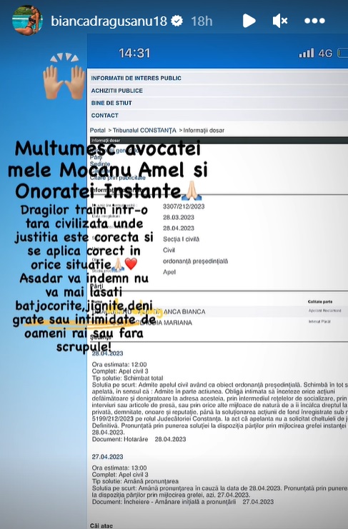 Bianca Drăgușanu a câștigat procesul cu Claudia Pătrășcanu, dar a pierdut zeci de mii de euro: „Nu vă mai lăsați batjocorite, jignite, denigrate”
