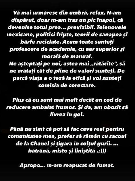 De ce Cristina Ich a dispărut de pe Instagram: „Nu pot spune că sunt foarte bine”. A făcut dezvăluiri și despre relația cu Daniel Niculae