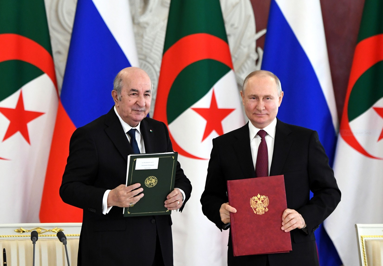 President of Algeria, Abdelmadjid-Tebboune, and Russia's president, Vladimir Putin