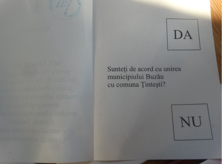 Referendum local la Buzău pentru unificarea cu comuna Țintești