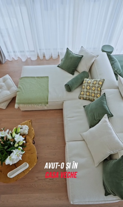 Imagini din casa în care Mira s-a mutat cu Levi Elekes. Locuința e luminoasă, mai puțin bucătăria, care e neagră: „Mă trezesc și eu cu chef de viață”